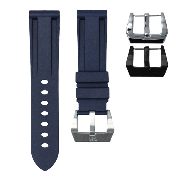 MARINE BLUE - RUBBER WATCH STRAP FOR TAG HEUER MONACO