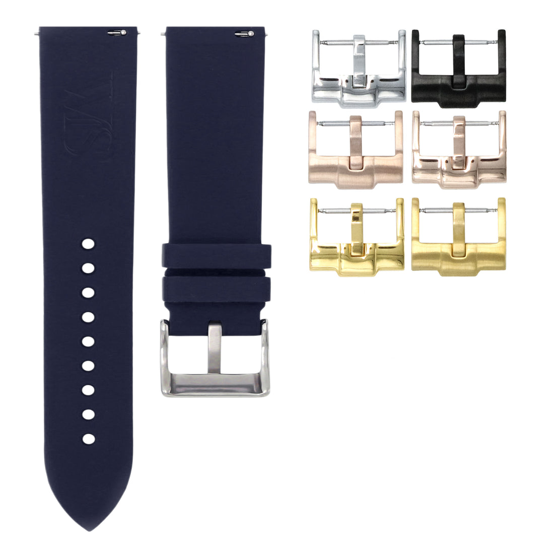 Marine Blue - Quick Release Rubber Watch Strap For Tudor Fastrider