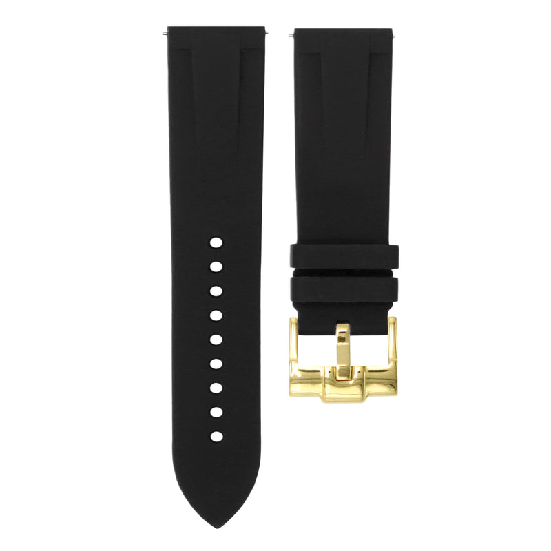 TUXEDO BLACK - QUICK RELEASE RUBBER WATCH STRAP FOR BREITLING BENTLEY MOTORS T