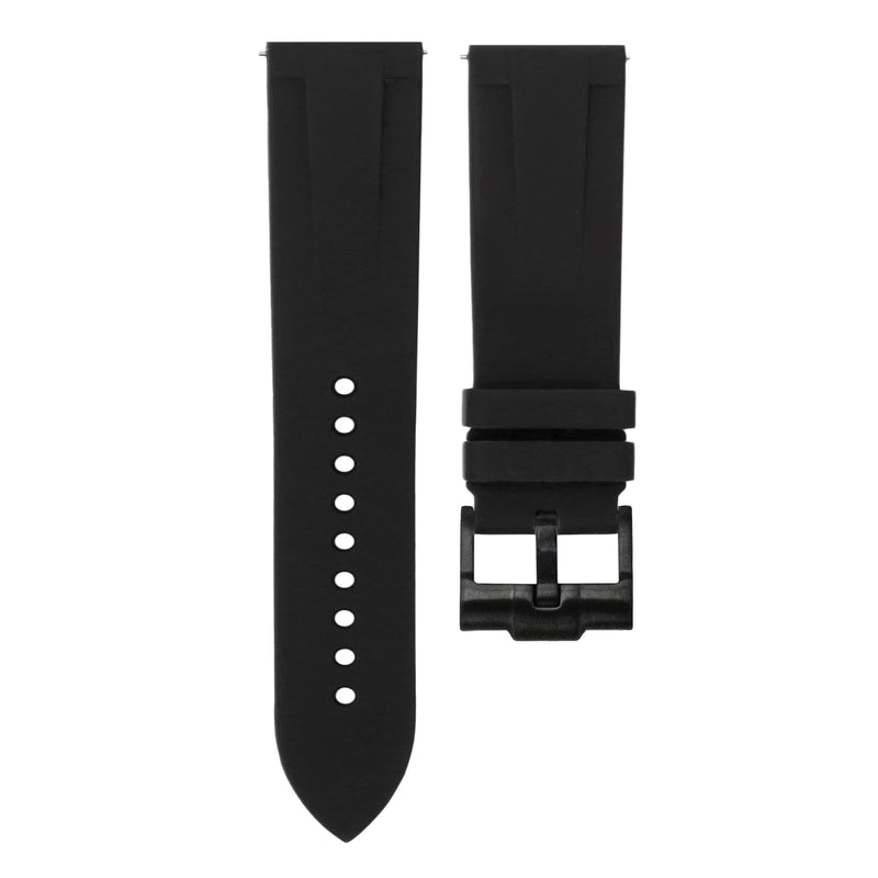 TUXEDO BLACK - QUICK RELEASE RUBBER WATCH STRAP FOR BREITLING CHRONOLINER