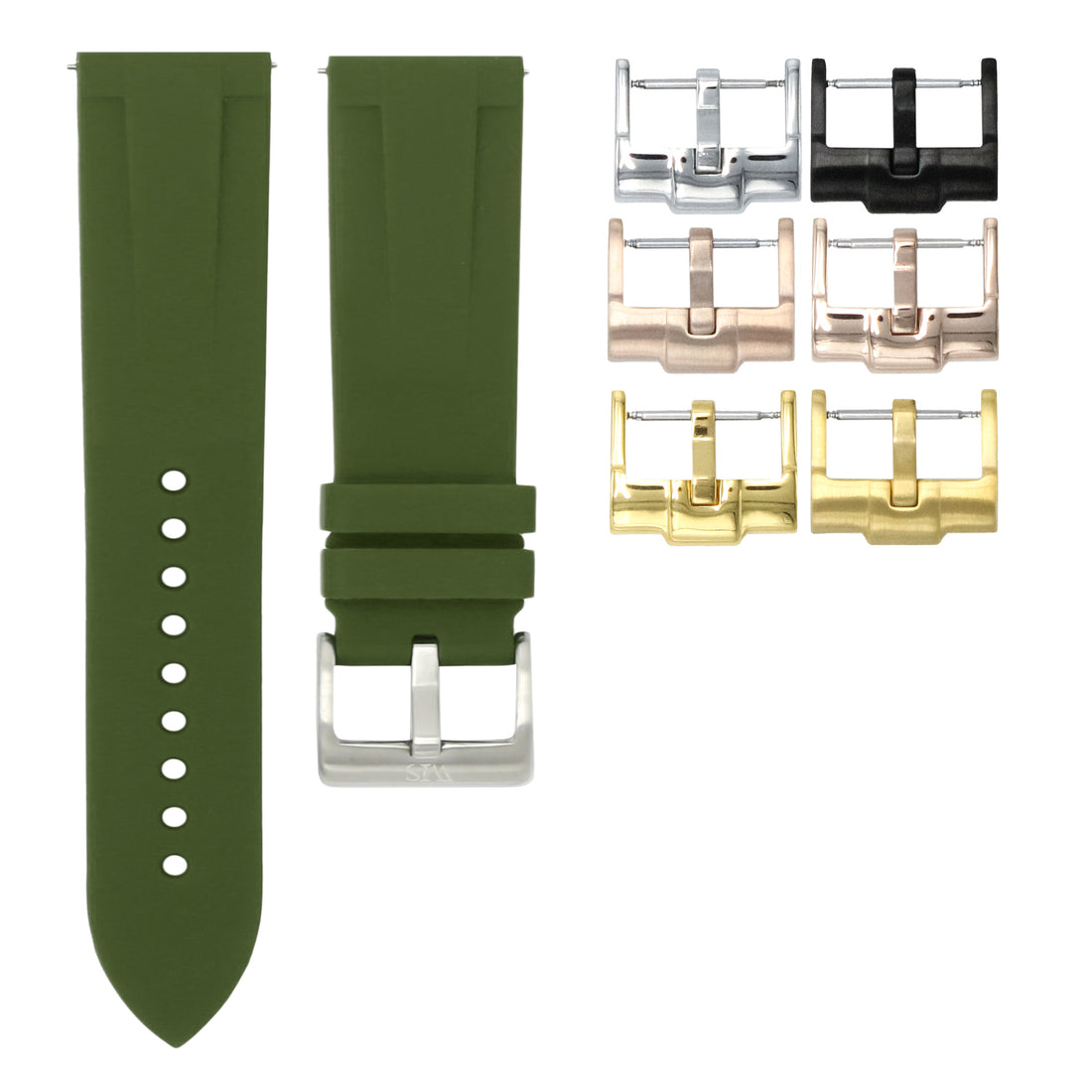 Correa de reloj de caucho de liberación rápida verde oliva para Breitling Bentley Motors T