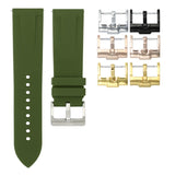 OLIVE GREEN - QUICK RELEASE RUBBER WATCH STRAP FOR BREITLING CHRONOLINER