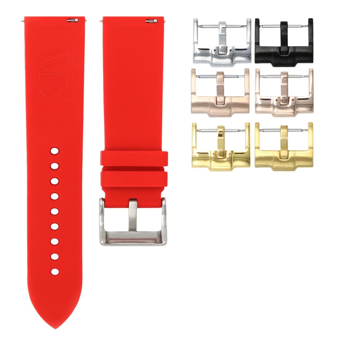 Correa de caucho de liberación rápida para Breitling Chronoliner, color rojo escarlata.