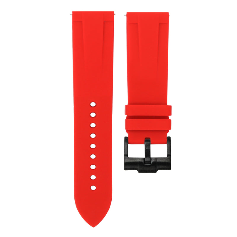 SCARLET RED - QUICK RELEASE RUBBER WATCH STRAP FOR BREITLING BENTLEY MOTORS T