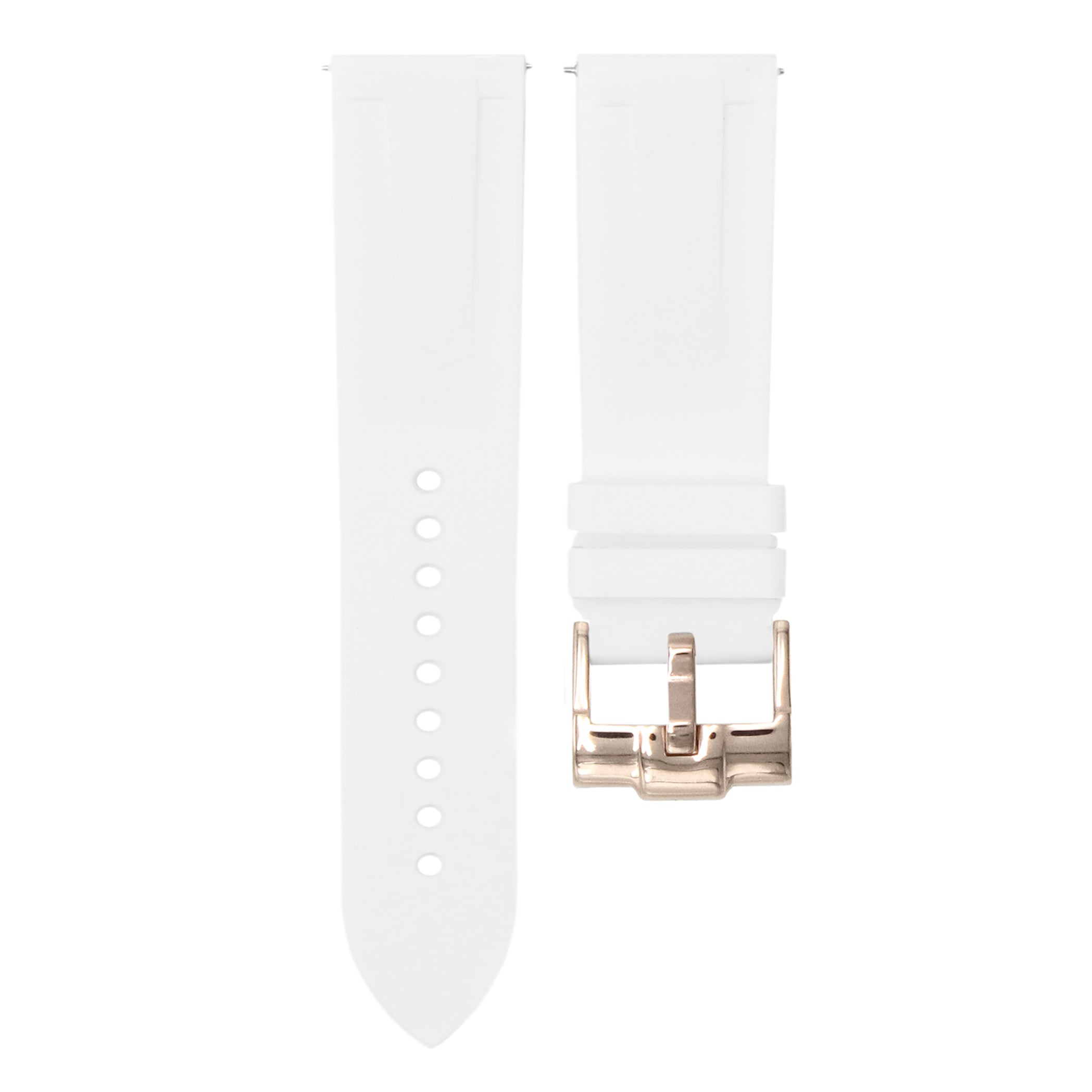Polar White - Quick Release Rubber Watch Strap For Breitling Chronoliner