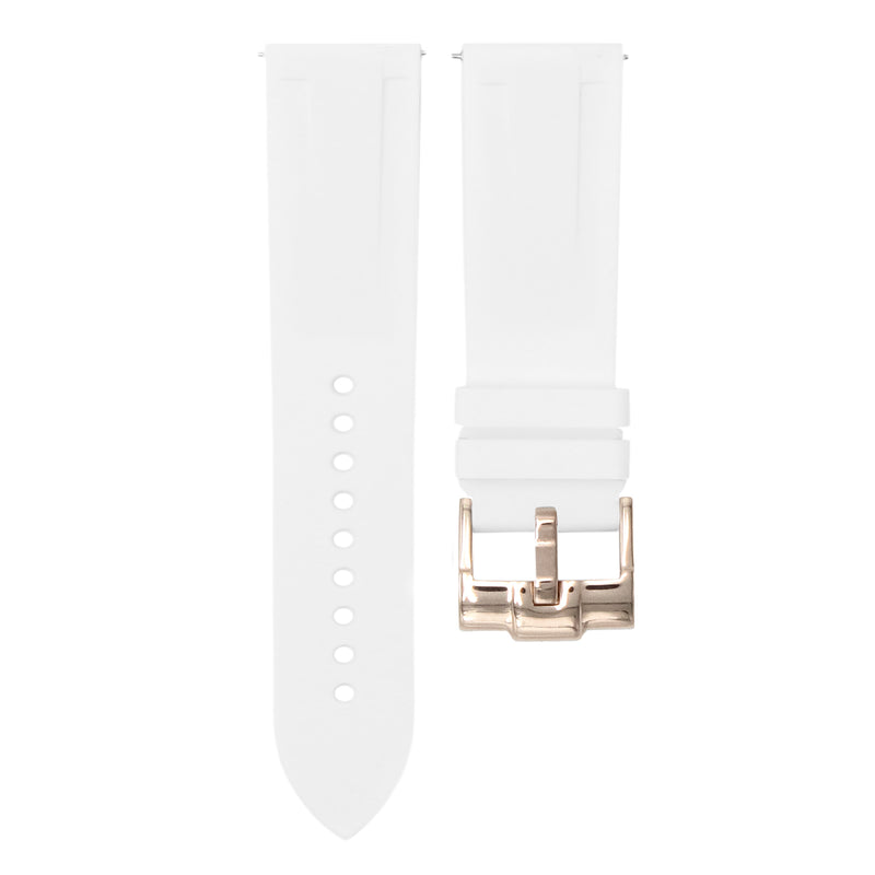 POLAR WHITE - QUICK RELEASE RUBBER WATCH STRAP FOR BREITLING SUPEROCEAN HERITAGE