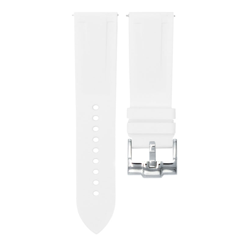 POLAR WHITE - QUICK RELEASE RUBBER WATCH STRAP FOR BREITLING CHRONOLINER