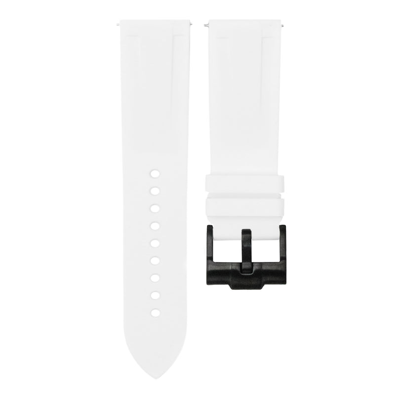 POLAR WHITE - QUICK RELEASE RUBBER WATCH STRAP FOR BREITLING SUPEROCEAN HERITAGE