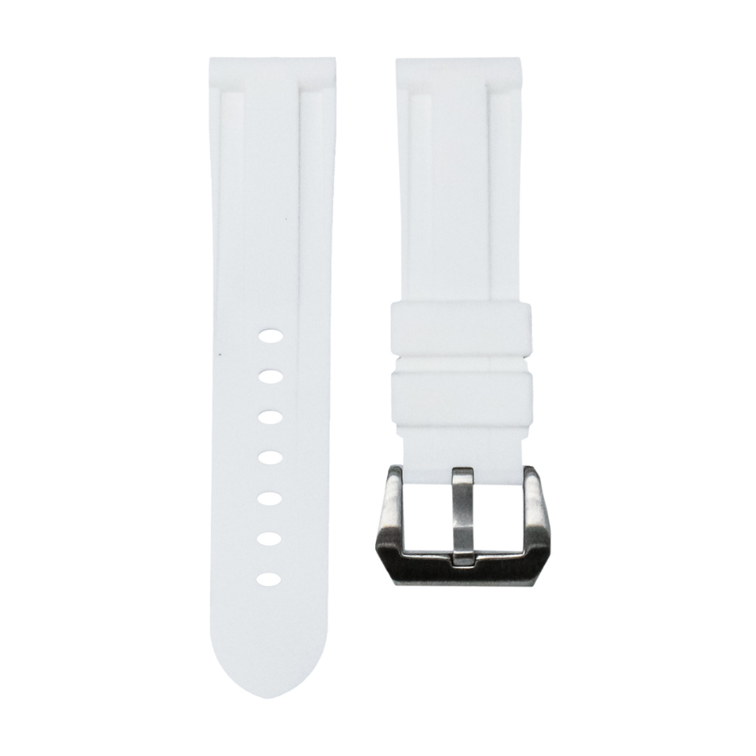 Correa de caucho color blanco perla para reloj Panerai Ferrari