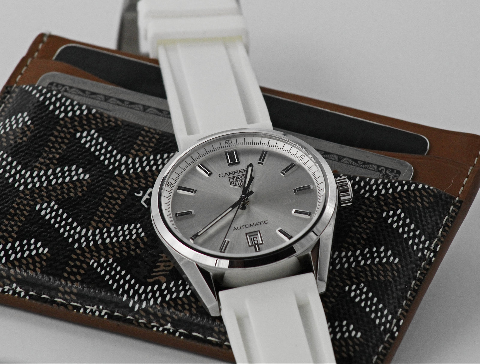 Pearl White Rubber Watch Strap For Tag Heuer Carrera WISSTRAPS