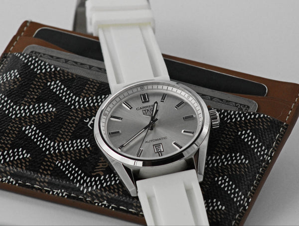 PEARL WHITE - RUBBER WATCH STRAP FOR TAG HEUER CARRERA