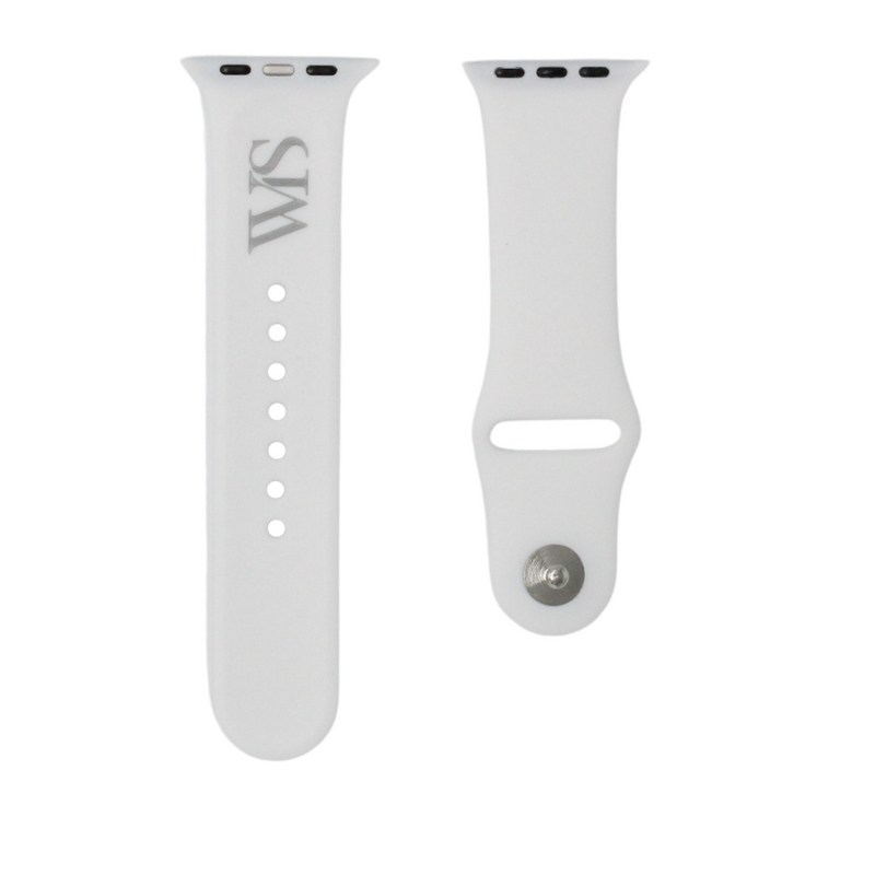 WHITE - RUBBER WATCH STRAP FOR APPLE WATCH