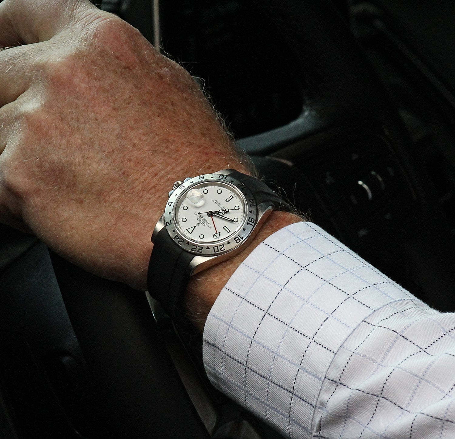 Tuxedo Black - Rubber Strap For Rolex Explorer