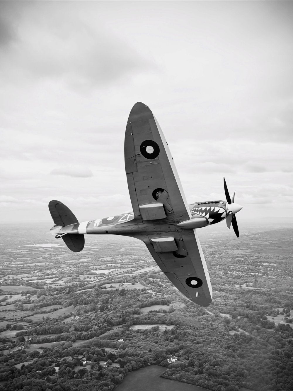 Spitfire over the British countryside