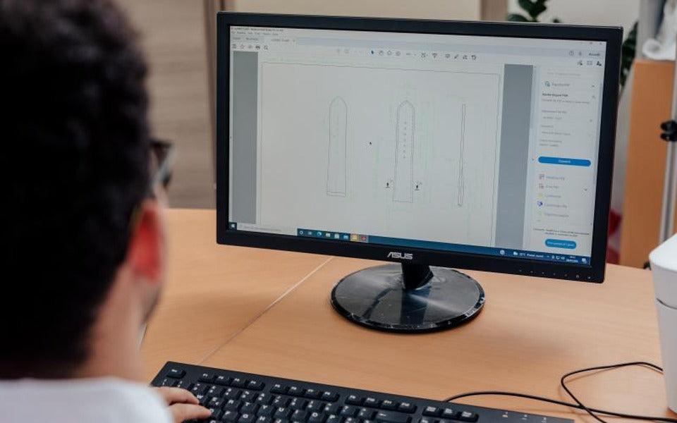 Reviewing strap pattern files on a computer screen